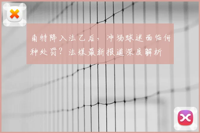 南特降入法乙后,冲场球迷面临何种处罚?法媒最新报道深度解析